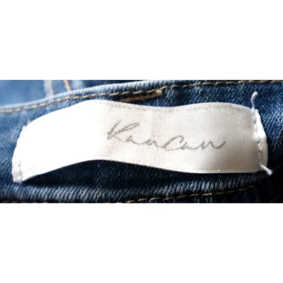 KanCan Blue Denim Overalls Size L Ripped Side Zipper Distressed Jeans Y2K - Picture 5 of 12